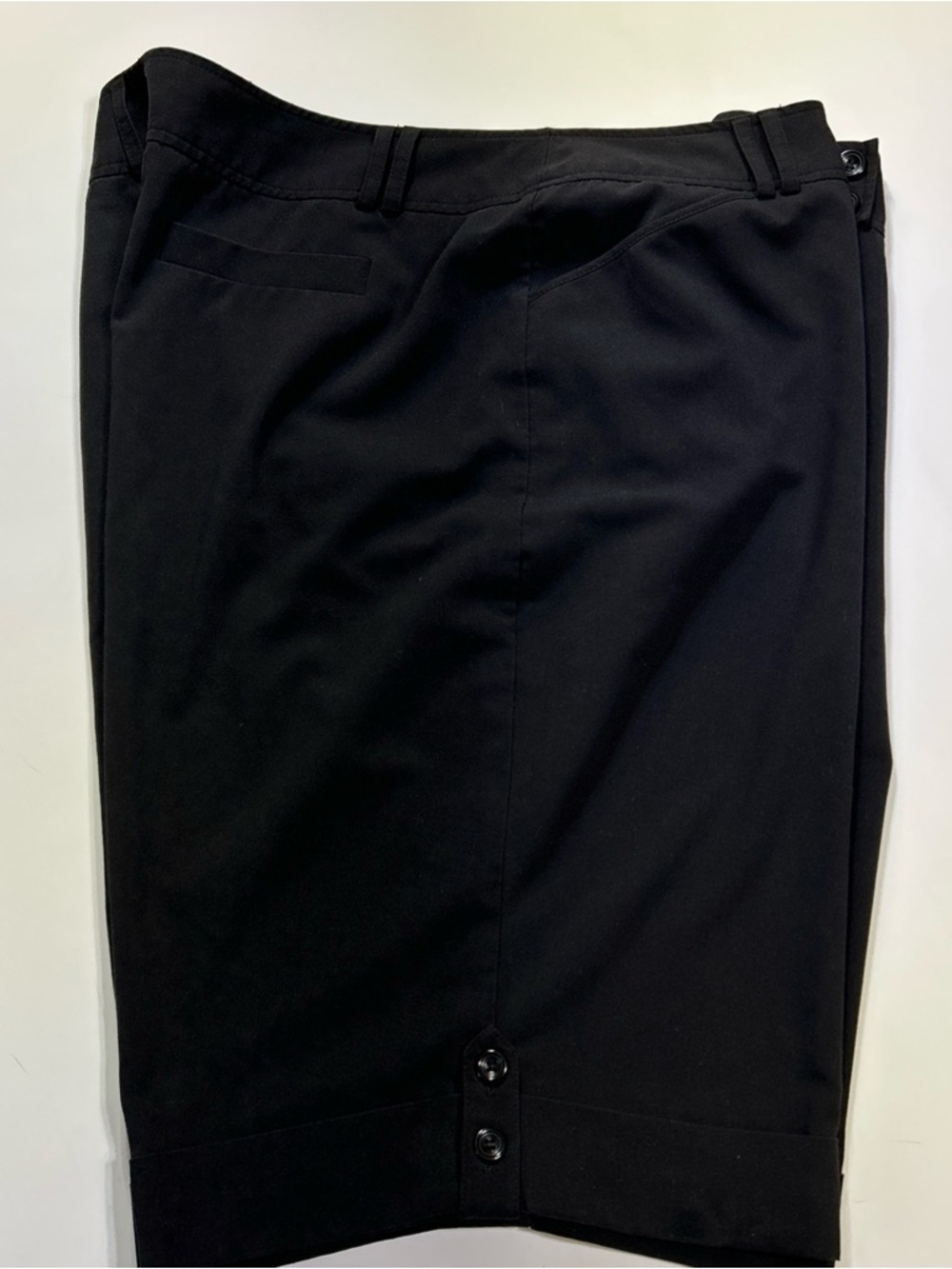 Harve Benard‎ Bermuda Shorts Women 24W Black Ladies Cuffed Pockets